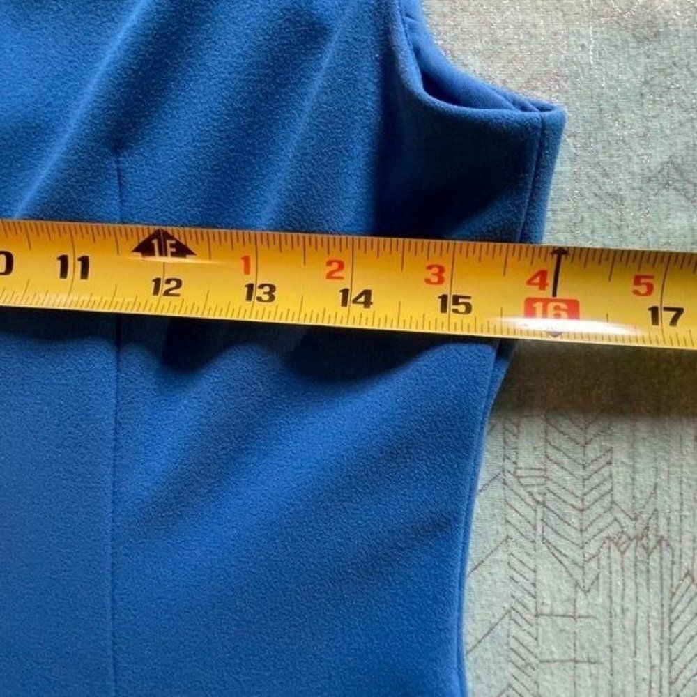DKNY size 2 Blue dress with asymmetrical neck and 19" gold accent metal zipper - Picture 11 of 17